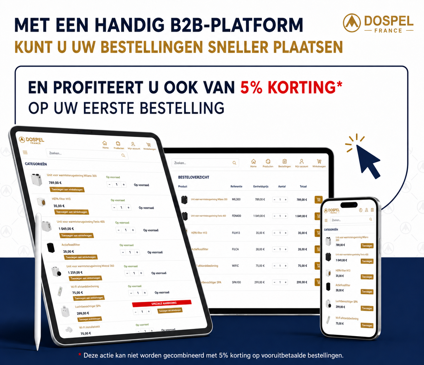 Dospel B2B platform bestelbanner