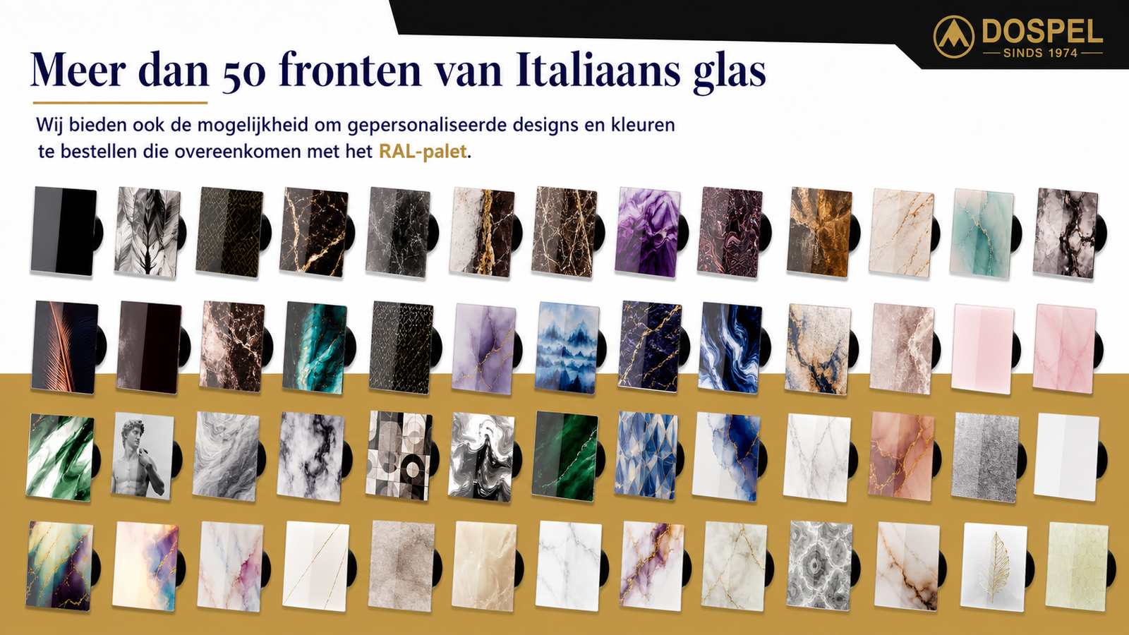 Italiaanse glazen fronten collectiebanner